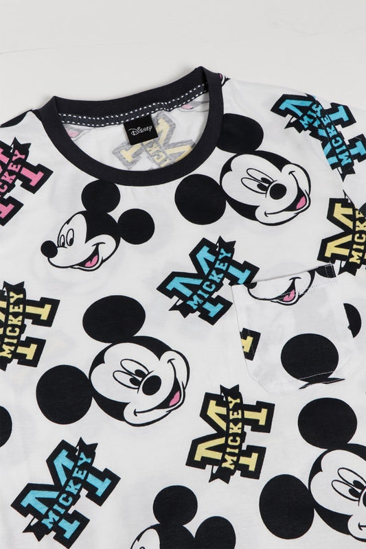 PIJAMA INFANTIL MANGA CORTA NIÑO MICKEY FACES