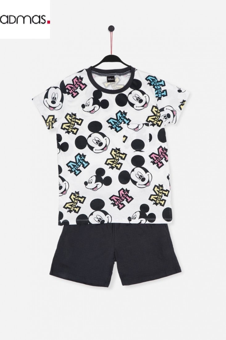 PIJAMA INFANTIL MANGA CORTA NIÑO MICKEY FACES