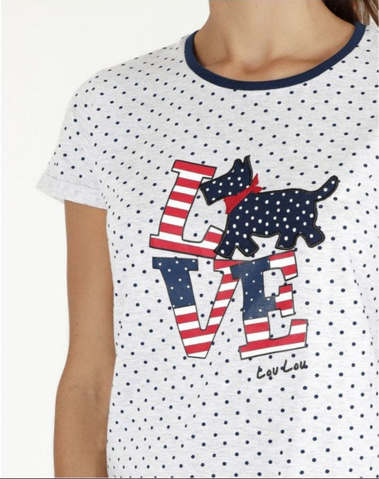 PIJAMA INFANTIL MANGA CORTA NIÑA LOVE DOGS