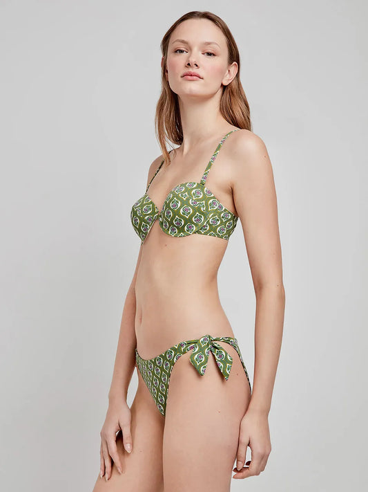 BIKINI DISEÑO FLORAL CON BRAGUITA AJUSTABLE EN LATERALES