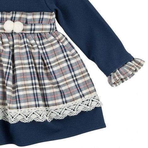 VESTIDO INFANTIL MANGA LARGA A CUADROS