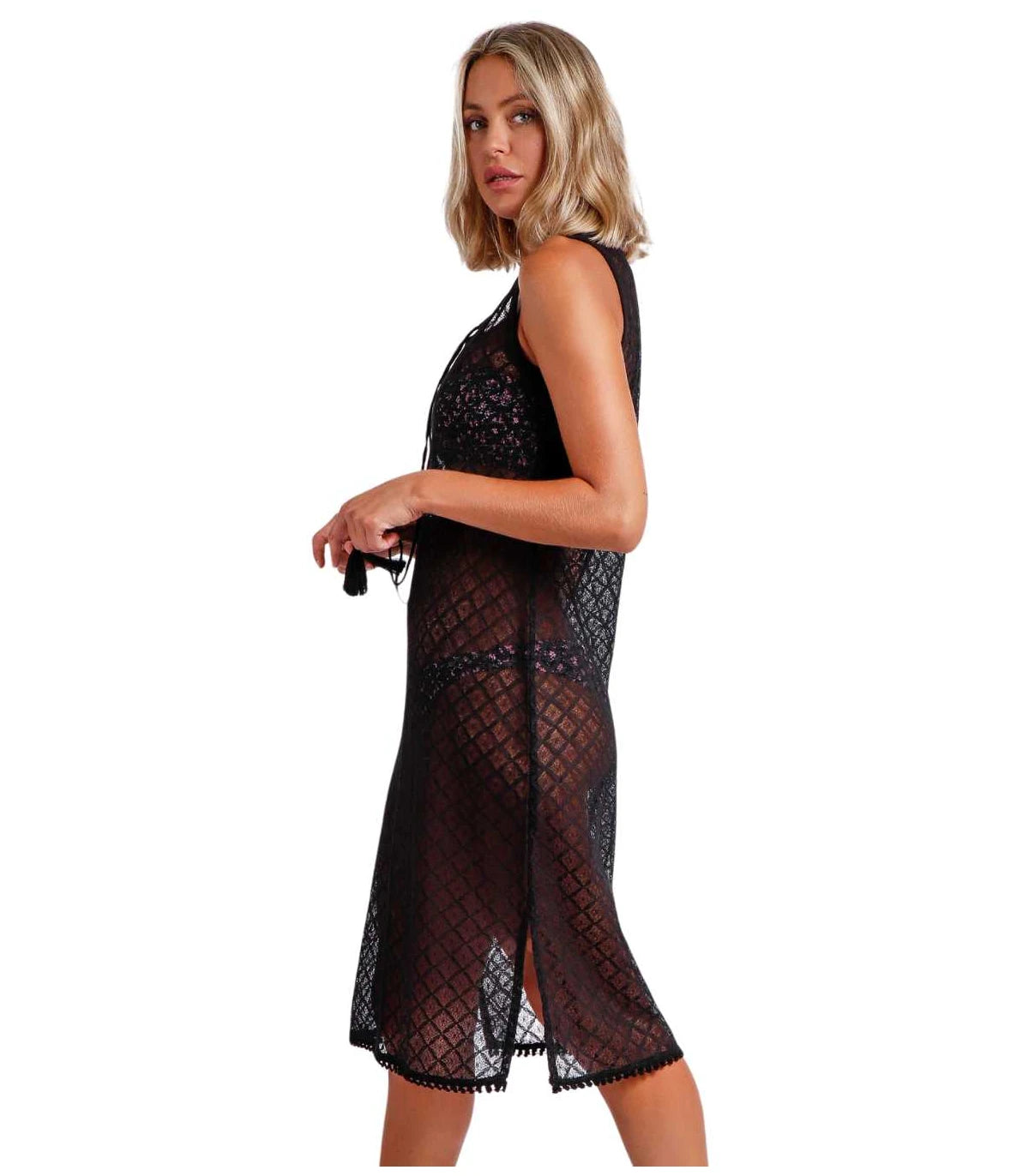 VESTIDO PLAYERO SIN MANGAS BASIC BLACK