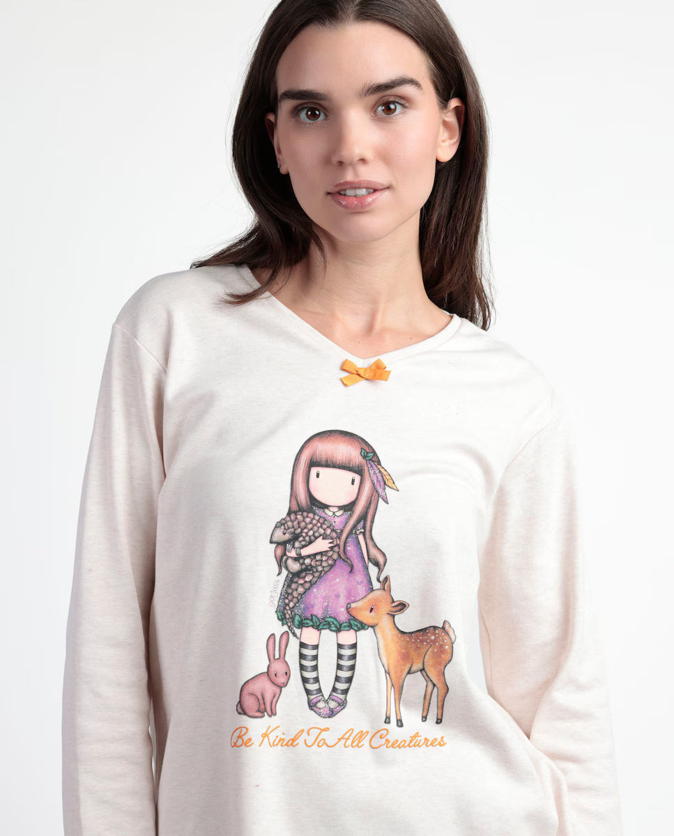 PIJAMA MANGA LARGA MUJER BE KIND TO ALL CREATURES