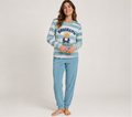 Pijama de mujer Lennis azul con oso Brooklyn