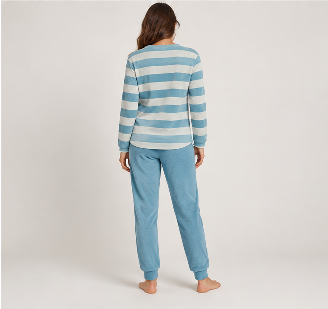 Pijama de mujer Lennis azul con oso Brooklyn