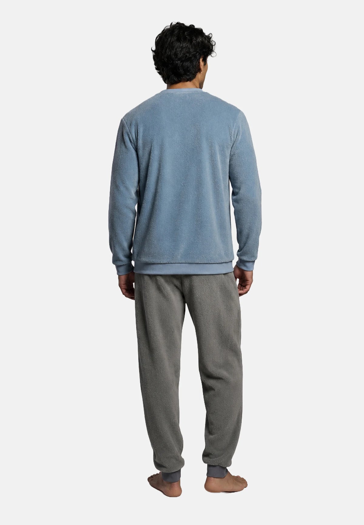Pijama polar de hombre The Real Racer azul y gris