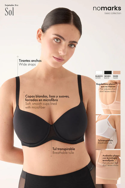 SUJETADOR DE CAPACIDAD CON ARO Y FOAM NOMARKS SOL