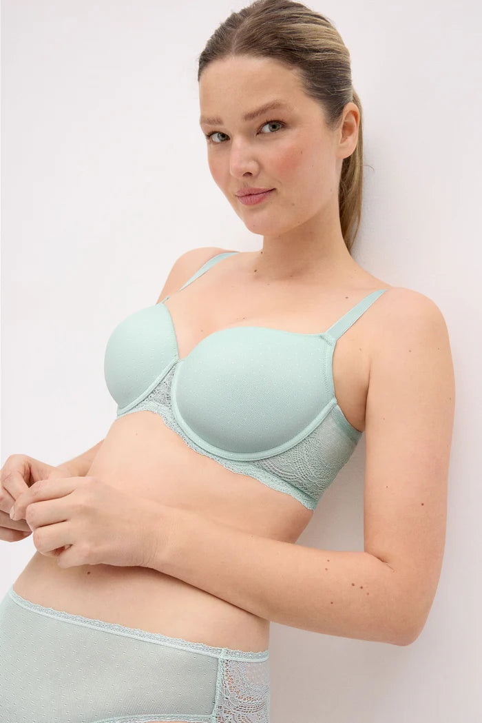 CONJUNTO SUJETADOR CON ARO CON RELLENO Y BRAGA MIDI