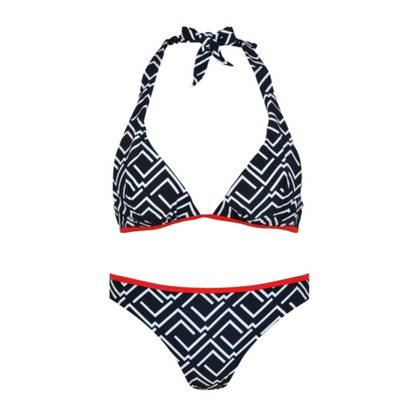 BIKINI AL CUELLO DISEÑO LINEAS ASIMETRICAS