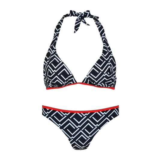 BIKINI AL CUELLO DISEÑO LINEAS ASIMETRICAS