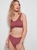 BIKINI TOP SIN ARO NI RELLENO BRAGA ALTA TEJIDO ONDULADO
