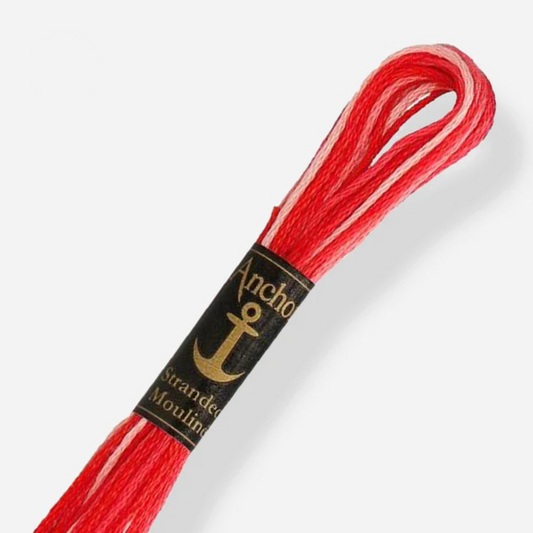 1203 ROJO Y ROSA MADEJA MATIZADA PUNTO DE CRUZ 8M ANCHOR