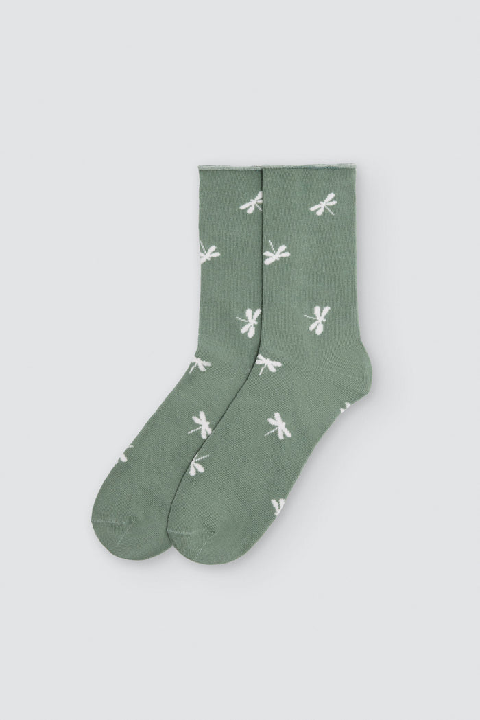 Pack 3 calcetines mujer sin puño lazos libélulas corazones Ysabel Mora