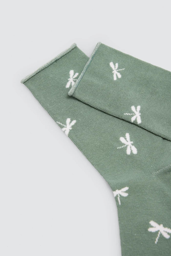 Pack 3 calcetines mujer sin puño lazos libélulas corazones Ysabel Mora