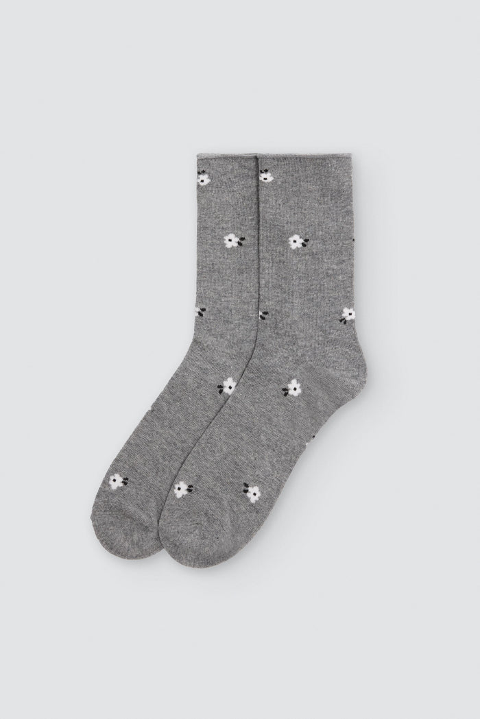 Pack 3 calcetines mujer sin puño negro y gris Ysabel Mora