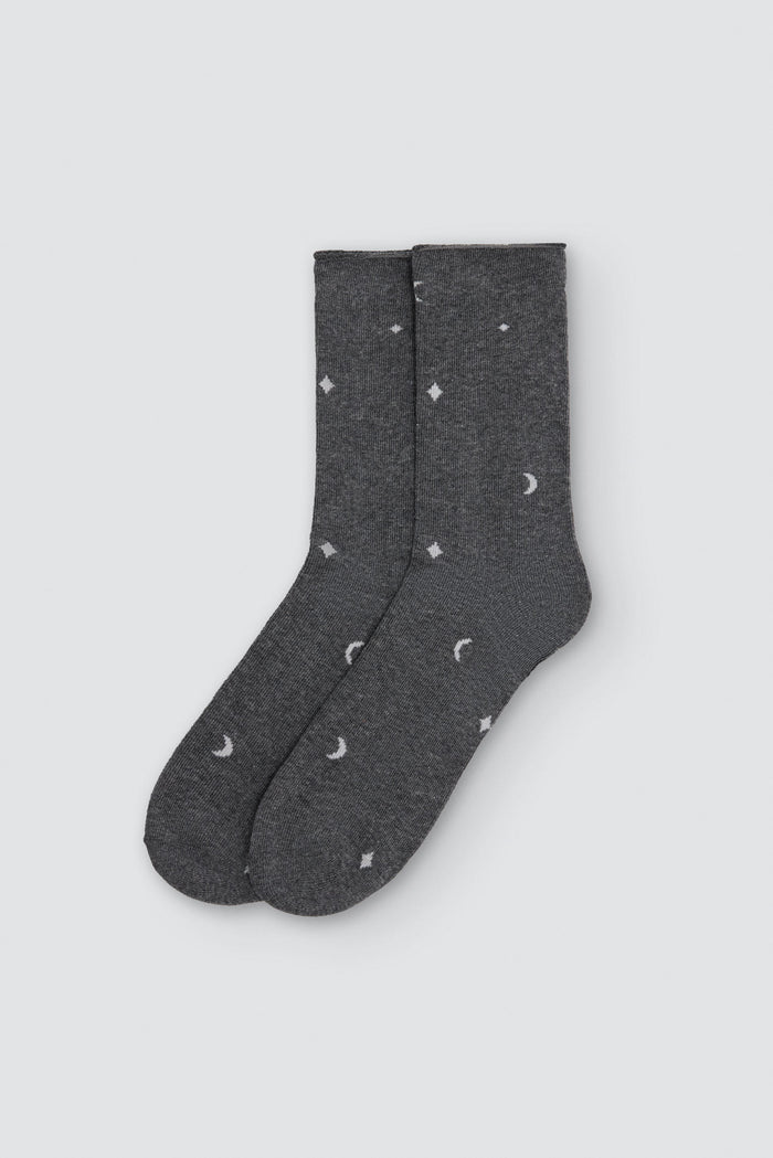 Pack 3 calcetines mujer sin puño negro y gris Ysabel Mora