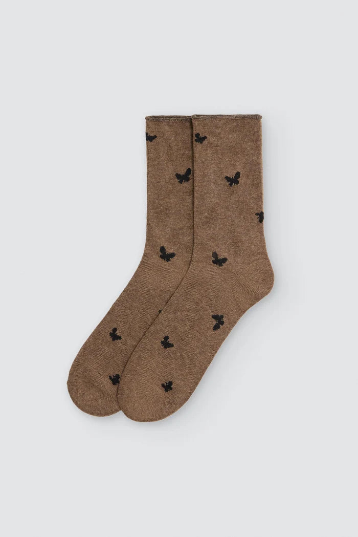 Pack 3 calcetines mujer sin puño marrón beige granate