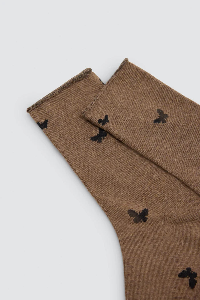 Pack 3 calcetines mujer sin puño marrón beige granate