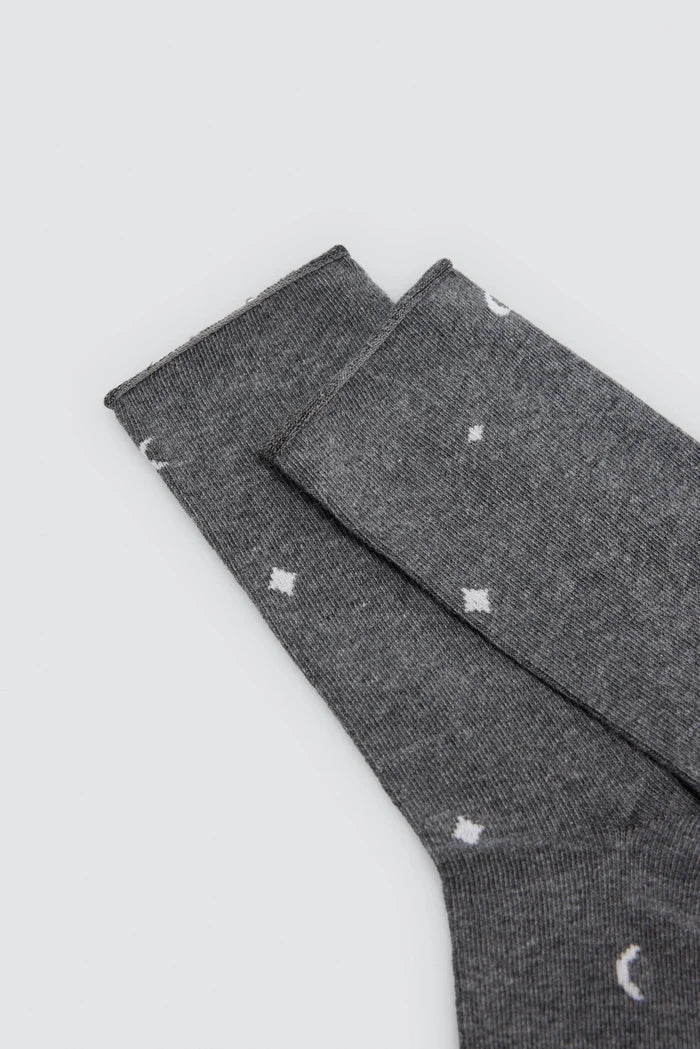 Pack 3 calcetines mujer sin puño negro y gris Ysabel Mora
