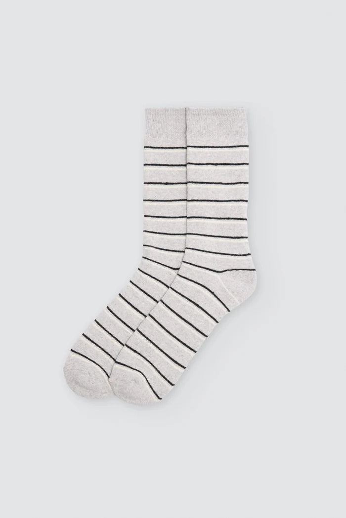 Calcetines térmicos mujer gris con rayas negras