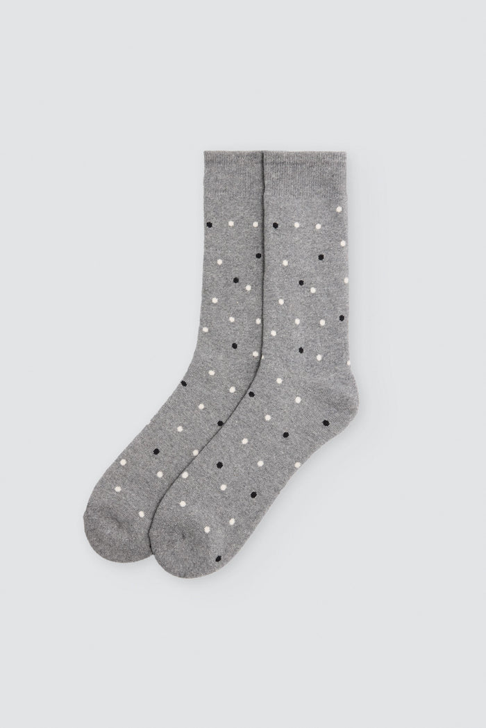 Calcetines térmicos mujer gris con lunares