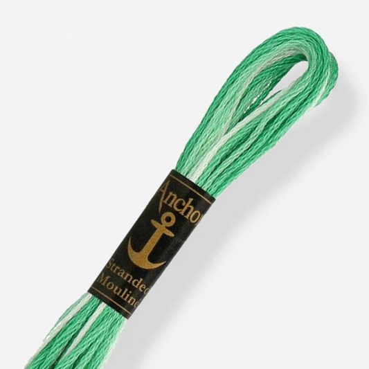 1213 MENTA Y VERDE MADEJA MATIZADA PUNTO DE CRUZ 8M ANCHOR