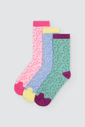 Pack 3 calcetines mujer Ysabel Mora donuts algodón multicolor