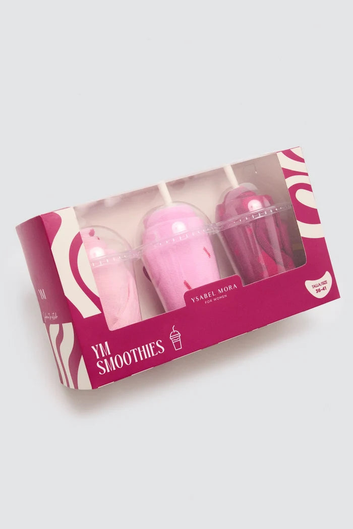 Pack de 3 calcetines regalo mujer smoothies Ysabel Mora