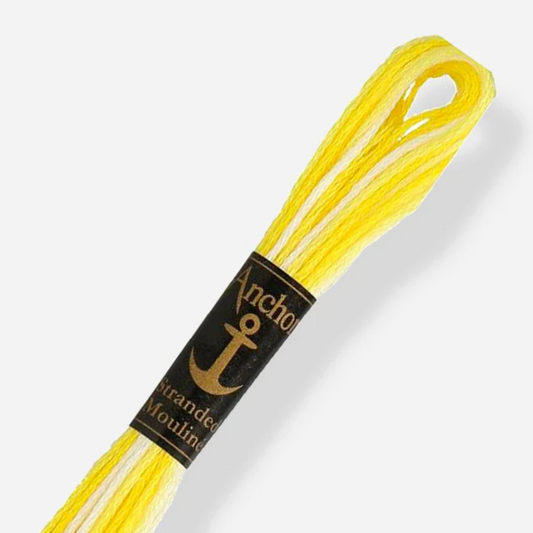 1217 AMARILLO Y BLANCO MADEJA MATIZADA PUNTO DE CRUZ 8M ANCHOR
