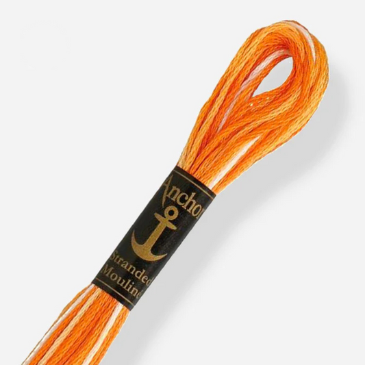 1220 NARANJA Y BLANCO MADEJA MATIZADA PUNTO DE CRUZ 8M ANCHOR