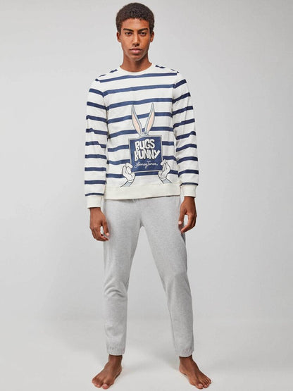 PIJAMA MANGA LARGA HOMBRE BUGS BUNNY STRIPES