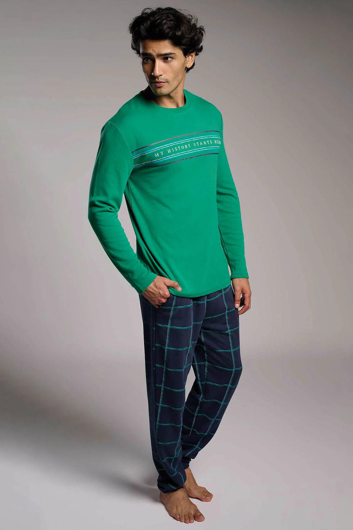 Pijama Hombre Verde Cuadros