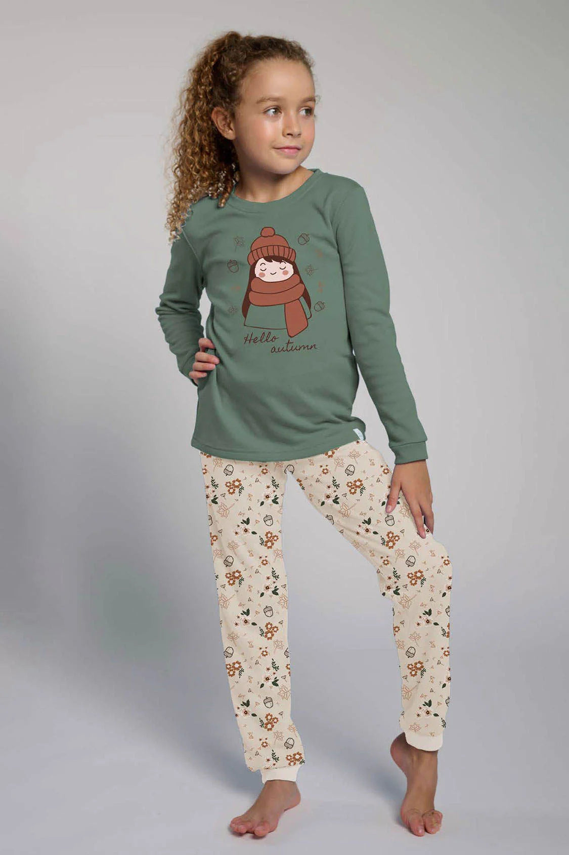 Pijama Niña Verde Hello Autumn