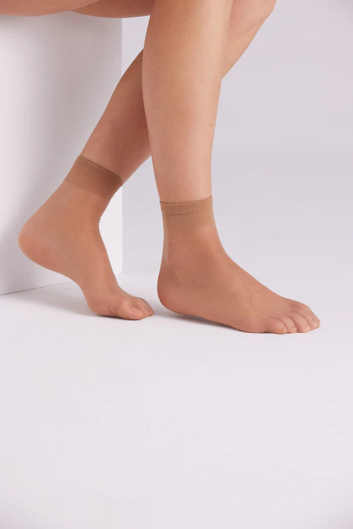PACK-2 MEDIAS CALCETINES TOBILLEROS PUÑO ANTIPRESION 15 DENIER