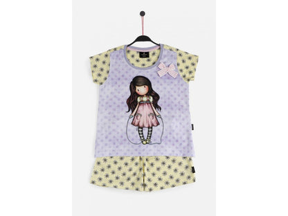 PIJAMA INFANTIL MANGA CORTA GORJUSS CON LUNARES Y LACITO