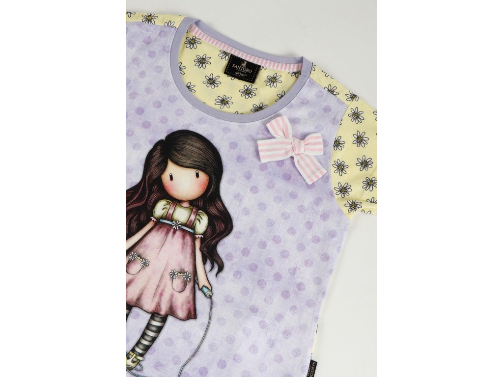 PIJAMA INFANTIL MANGA CORTA GORJUSS CON LUNARES Y LACITO