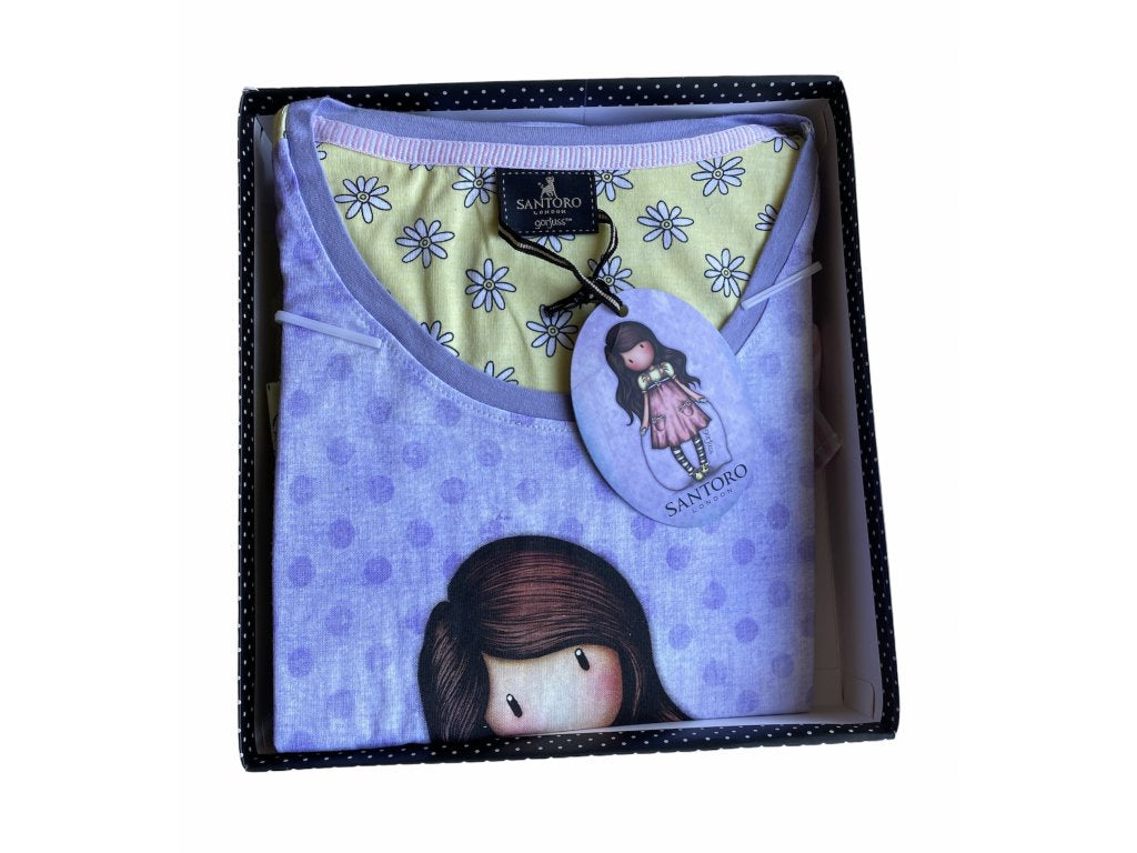PIJAMA INFANTIL MANGA CORTA GORJUSS CON LUNARES Y LACITO