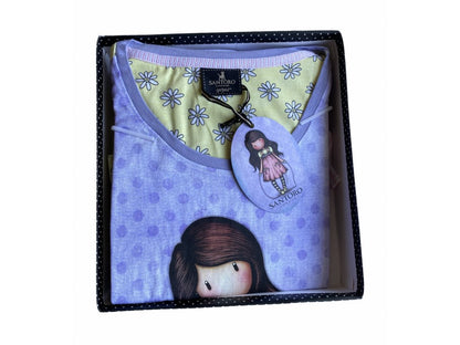 PIJAMA INFANTIL MANGA CORTA GORJUSS CON LUNARES Y LACITO