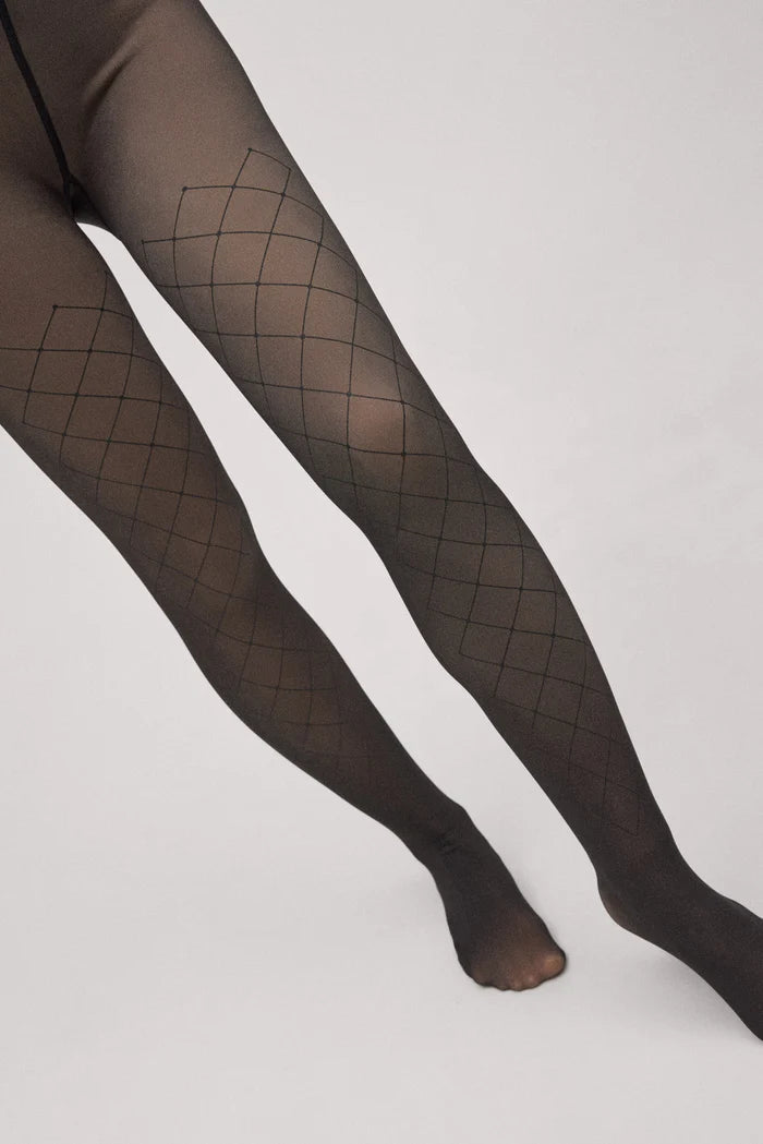 PANTY TÉRMICO A ROMBOS EFECTO VELADO 160 DENIER