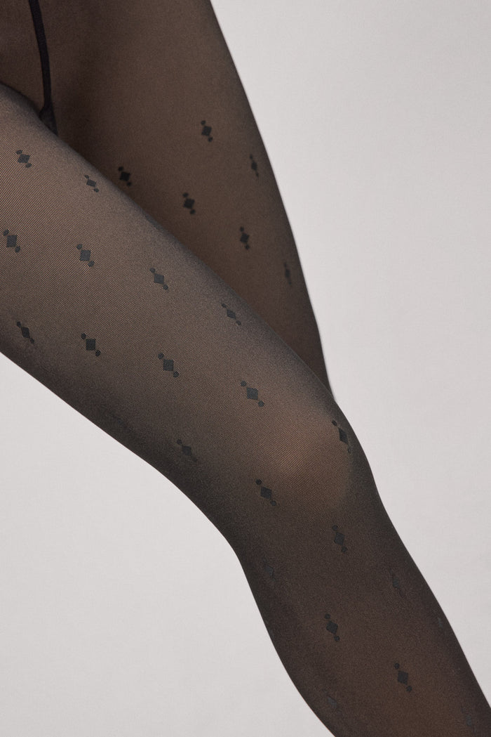 PANTY TÉRMICO GEOMETRICO EFECTO VELADO 160 DENIER