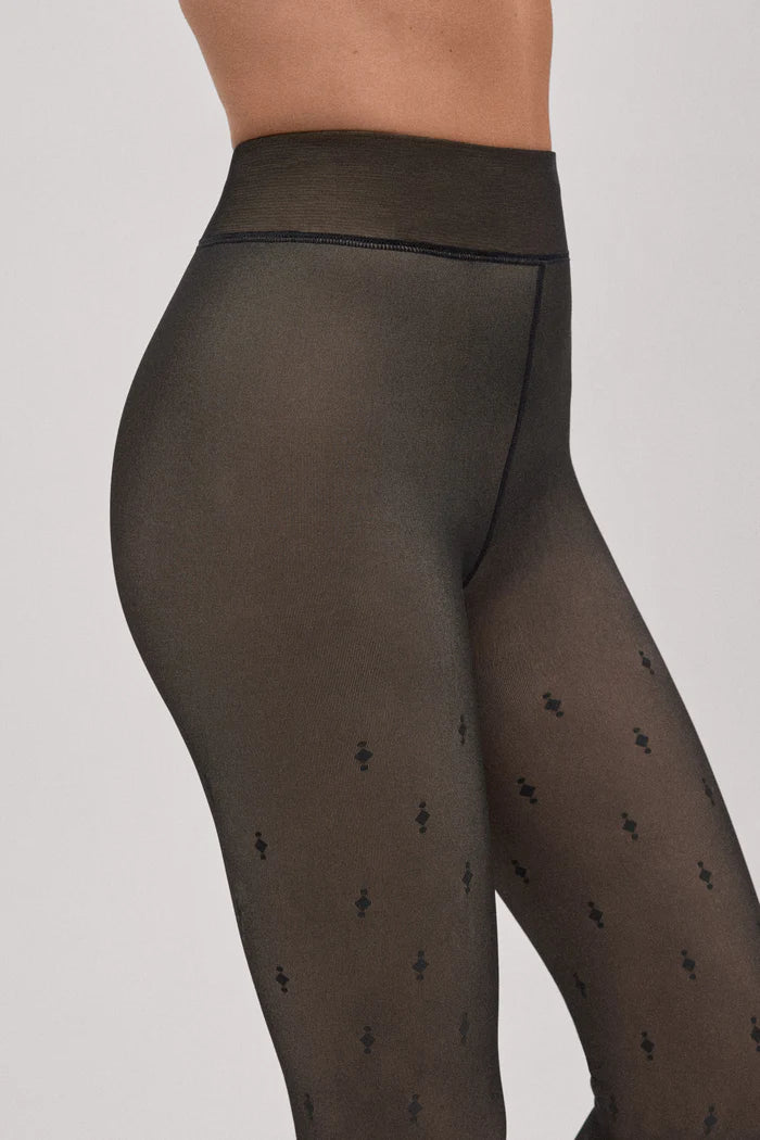 PANTY TÉRMICO GEOMETRICO EFECTO VELADO 160 DENIER