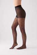 Panty negro 20 deniers con corazones