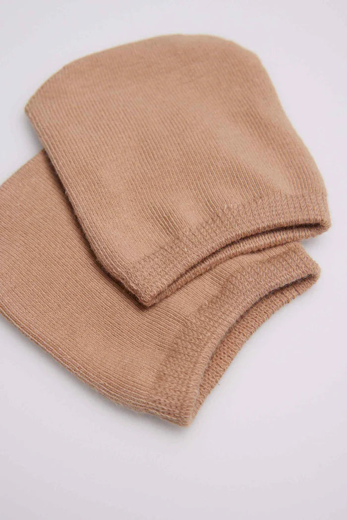 Salvadedos de mujer de algodón sin costuras beige