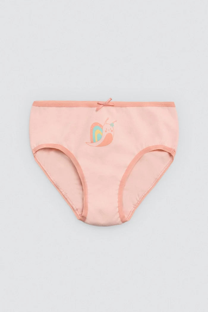 Pack de 2 bragas de algodón para niña con estampado caracol