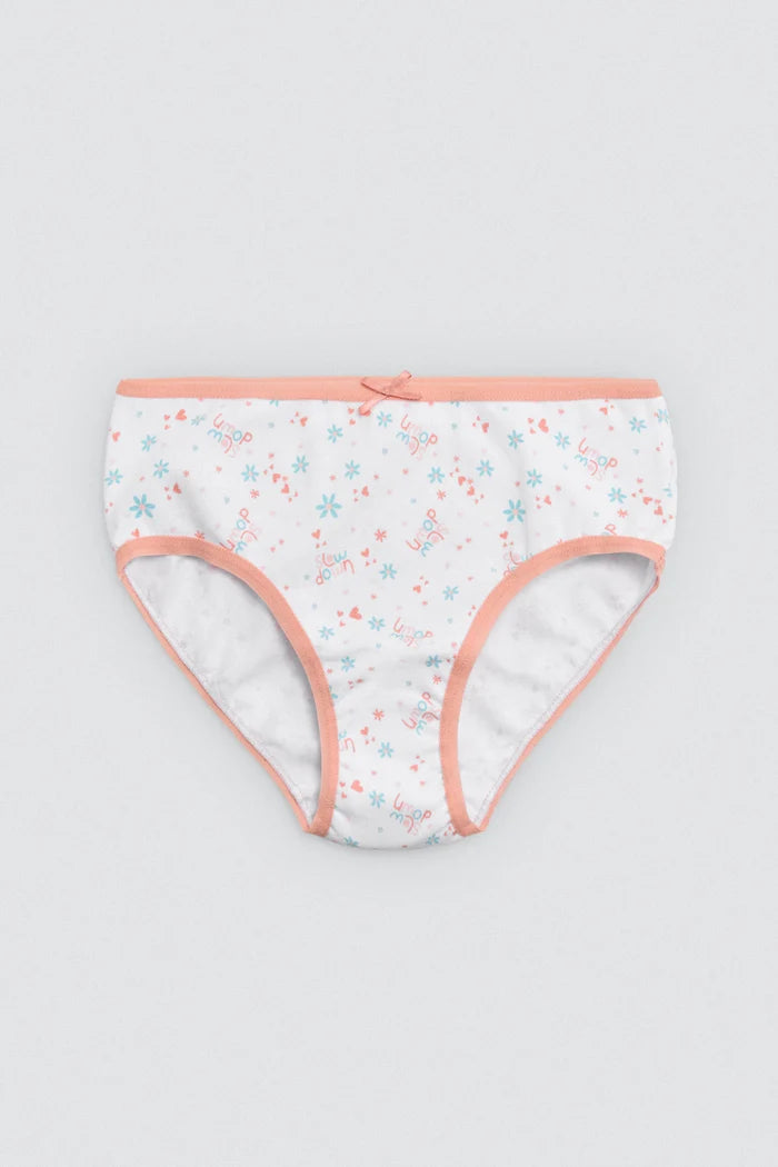 Pack de 2 bragas de algodón para niña con estampado caracol