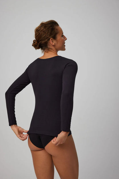 CAMISETA INTERIOR MANGA LARGA MUJER ALGODON