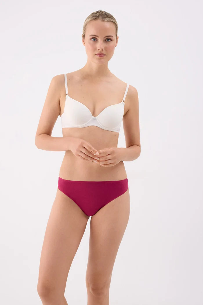 Pack 2 tangas básicos de algodón para mujer burgundi y forest green