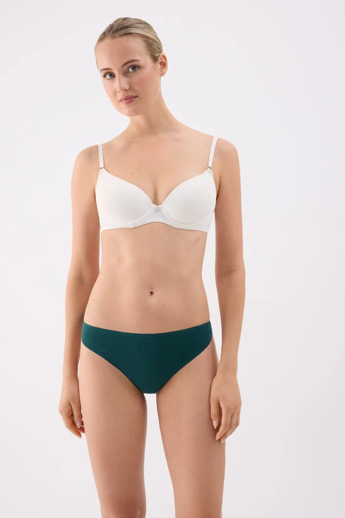 Pack 2 tangas básicos de algodón para mujer burgundi y forest green