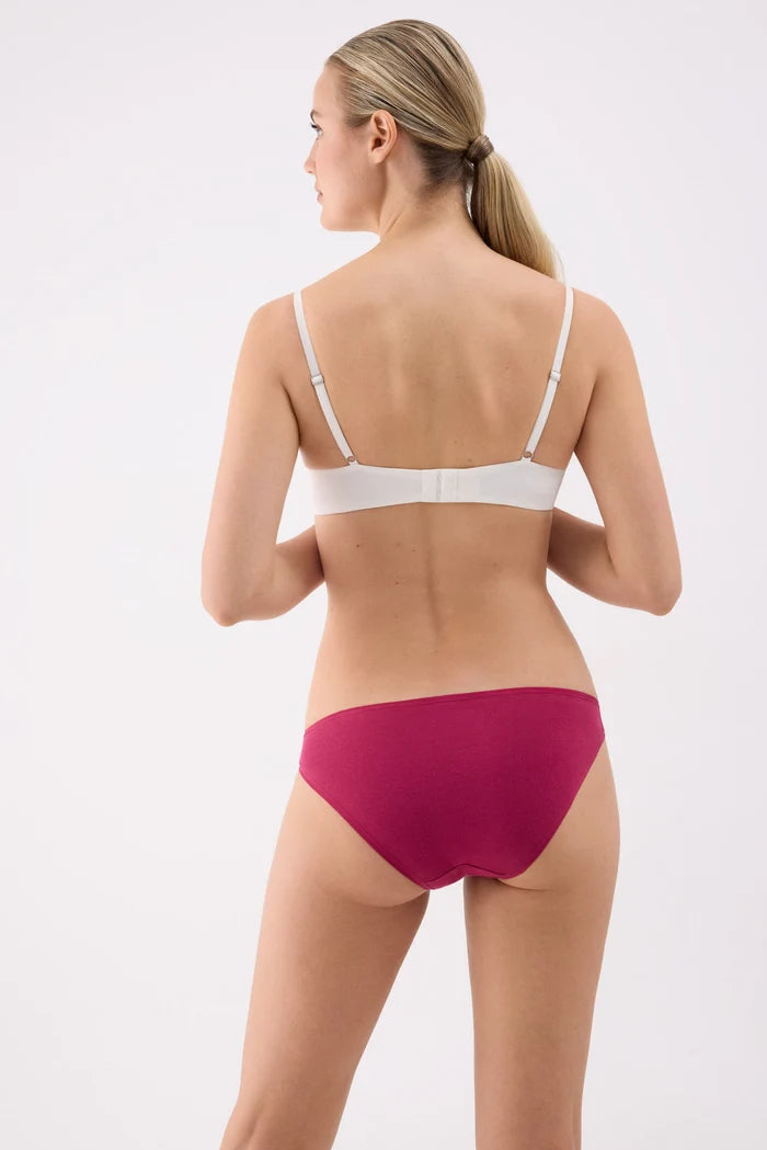Pack 2 bragas mini básicas de algodón para mujer burgundi y forest green