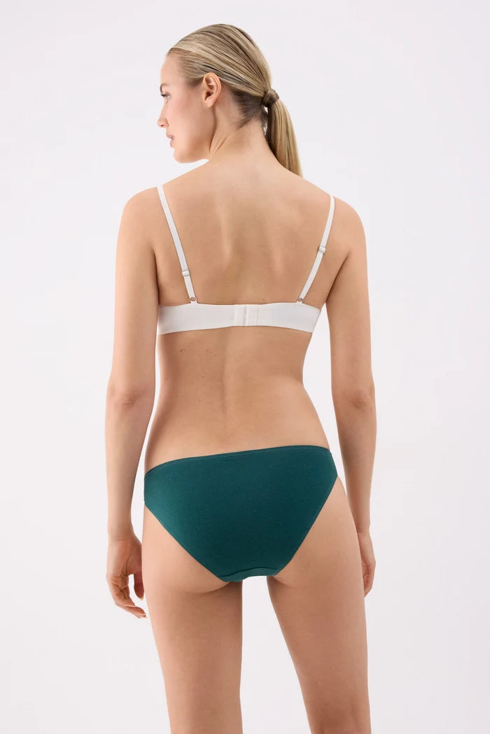 Pack 2 bragas mini básicas de algodón para mujer burgundi y forest green